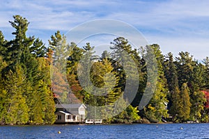 Mirror lake in Lake Placid, New York.