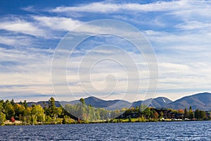 Mirror lake in Lake Placid, New York.