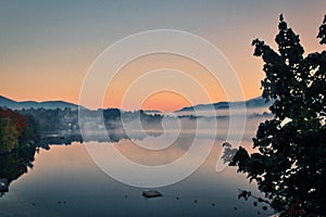 Mirror Lake Lake Placid New York Sunrise