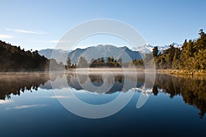 Mirror lake in New Zealand outback