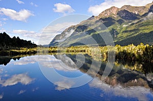 Mirror lakes, Milford Sound (New Zealand)