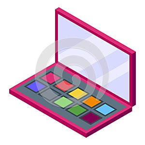 Mirror makeup colors icon isometric vector. Parlor salon