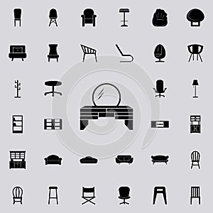 mirror with mirror icon. Furniture icons universal set for web and mobile