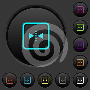 Mirror object around vertical axis dark push buttons with color icons