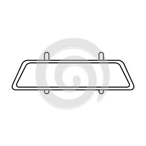 Mirror rear view car, vector outline icon. Vector illustration auto rearview on white background. Isolated outline