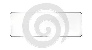 Mirror rectangular glass with rounded edges and reflective surface, featuring a sleek