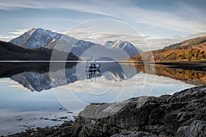 Mirror reflections on Kinlochleven Scotland