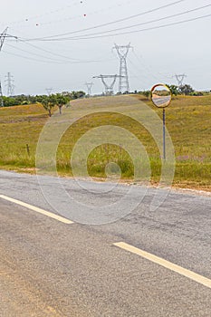 Mirror in the road in Santiago do Cacem