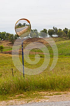 Mirror in the road in Santiago do Cacem