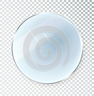Mirror round isolated. Realistic round mirror frame, white mirrors template. Reflecting glass surfaces isolated