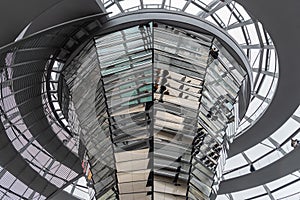 Mirror structure inside the Reichstag dome in Berlin, Germany