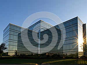 Mirrored Building at sunset