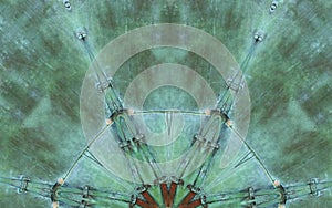 Verdigris copper background, mirrored image. photo