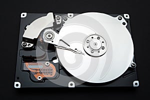 Mirrored hard disk of a computer. The concept of data, hardware and information technology