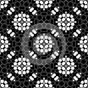 Mirrored hexagon seamless pattern background