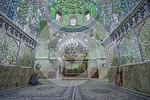 Mirrored interior of Ali Ibn Hamza shrine in Shiraz, Iran photo