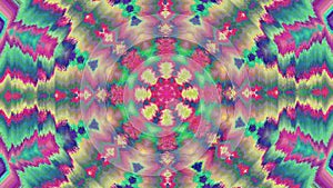 Mirrored kaleidoscope design, creating intricate visual patterns.