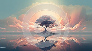 Mirrored Realms: Vibrant Illustrations Of Faith-inspired Arboreal Landscapes