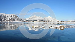 Mirroring in the Lofoten's fjord of Napp