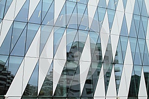 Mirroring modern office building