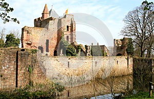 Mirroring ruins of dutch Brederode Castle