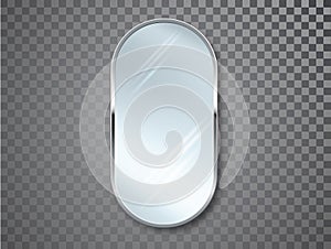 Mirrors with blurry reflection. Mirror frames or mirror decor interior vector realistic illustration.