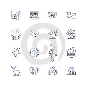 Mirthful consultants line icons collection. Laughter, Joyful, Hilarity, Humor, Comical, Amusing, Jovial vector and