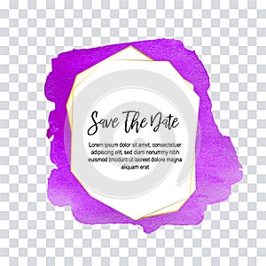 Save the date,purple asimmetric margins