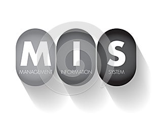 MIS Management Information System - study of people, technology, organizations, and the relationships among them, acronym text