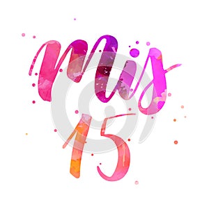 Mis 15 -  watercolor handlettering photo