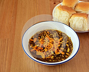 Misal Paav, a famous snack in Maharashtra, India