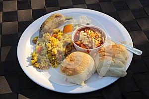 Misal pav and pohe, staple food of India