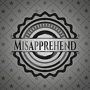 Misapprehend retro style black emblem. Vector Illustration. Detailed