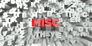 MISC - Red text on typography background - 3D rendered royalty free stock image photo