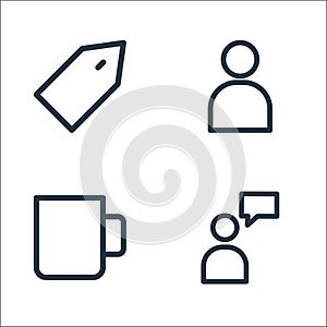miscellaneous line icons. linear set. quality vector line set such as profile, cup, user