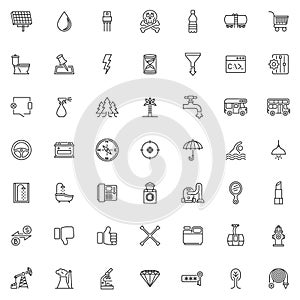 Miscellaneous line icons set