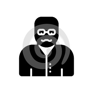 Black solid icon for process, people and aged