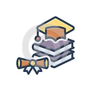 Color illustration icon for Academic, educational and graduation photo