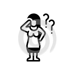 Black solid icon for Forget, unremembered and out of mind