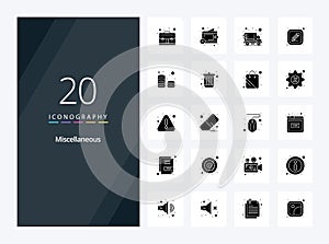 20 Miscellaneous Solid Glyph icon for presentation