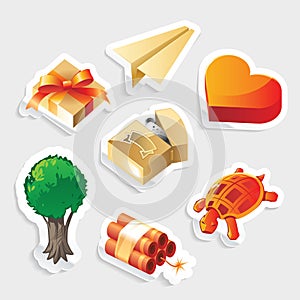 Miscellaneous sticker icon set