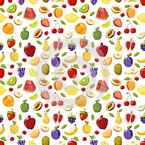 Miscellaneous vector fruits seamless pattern