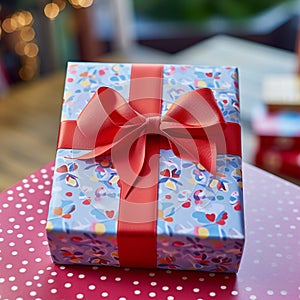 Mischievous Bow on a Wrapped Gift