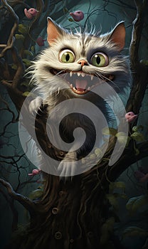 The Mischievous Grin of a Talented Cheshire Cat: A White Kitten
