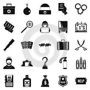 Misconduct icons set, simple style