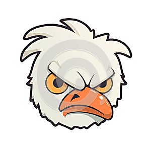 Miserable Chicken Face Sticker On Isolated Tansparent Background, Png, Logo. Generative AI