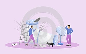 Misfortune signs and bad omens flat concept vector illustration