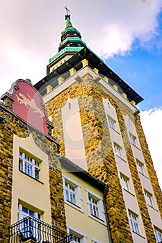 Miskolc, Hungary, May 20, 2019: Castle Hotel Palota in Lillafured, Miskolc.