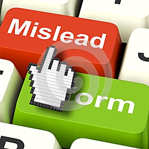 Mislead Inform Computer Shows Misleading Or Informative Advice photo