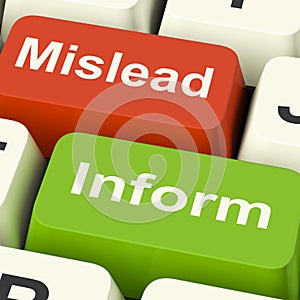 Mislead Inform Keys Shows Misleading Or Informative Advice photo